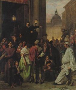 Italiensk Stadsvy Med Folkliv Italiensk Stadsvy Med Folkliv