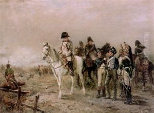 The Turning Point At Waterloo: Sunday 18th June 1815 (the Prussian Hussar Captured About Three O'clock) by Robert Alexander Hillingford