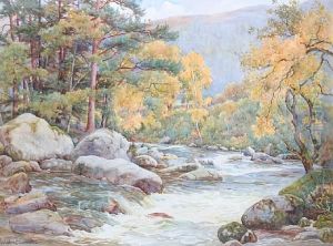 'the River Llugwy, Near The Miners' Bridge,north Wales'