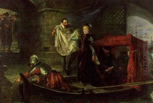 Princess Elizabeth Landing At The Tower by Robert Alexander Hillingford
