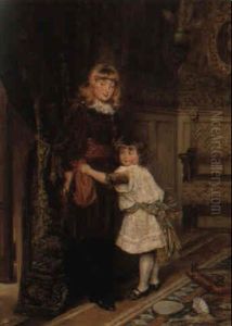 Interior Med To Sma Piger by Robert Alexander Hillingford