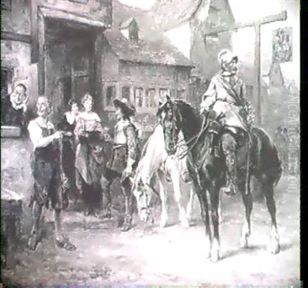 Cavaliers Taking Refreshment At A Tavern - view 1