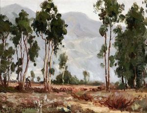 Eucalyptus In San Gabriel Foothill Landscape by Anna Althea Hills
