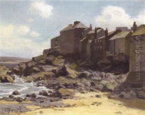 Old Houses By The Sea, St. Ives, England by Anna Althea Hills