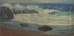 Sparkling Waves Breaking On Rocks by Anna Althea Hills