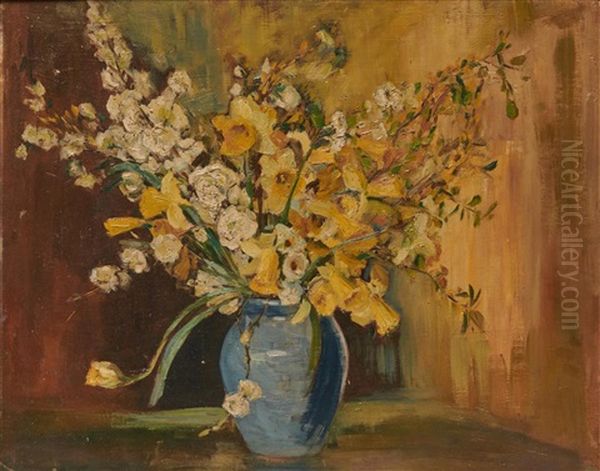 Flowers In A Blue Vase - view 1