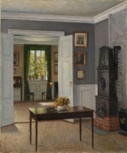 Living Room Interior From Bakkehuset by Hans Hilsoe