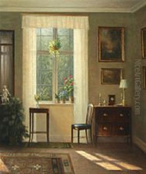 Interior From A Living Room With Empire Furniture And Natural Light From The Garden - view 1
