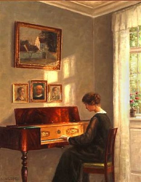 Interior With A Woman Playing The Piano - view 1