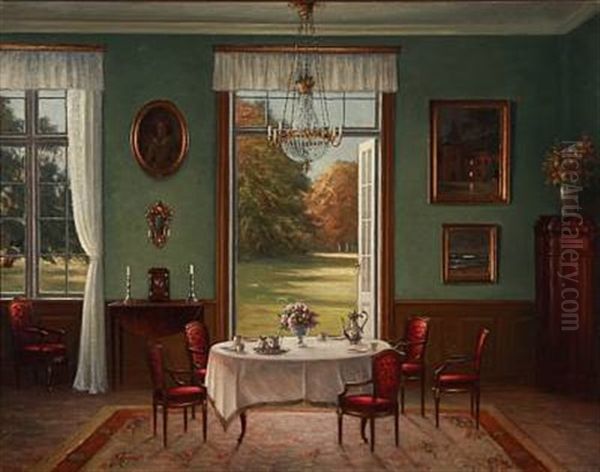 Interior From A Drawing Room With Open Doors With A Park - view 1