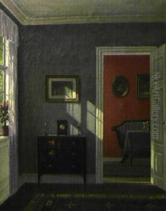 Scene D'interieur by Hans Hilsoe