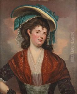 Portrait Of Lady, Traditionally Identified As Peg Woffington, Bust-length, In A Red Dress by William Hilton the Elder