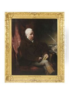 Portrait Of Sir Walter Spencer-stanhope (1749-1822), Seated At A Table Holding A Book by William Hilton the Younger