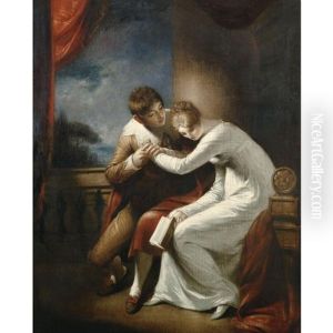 Lovers On A Balcony by William Hilton the Younger