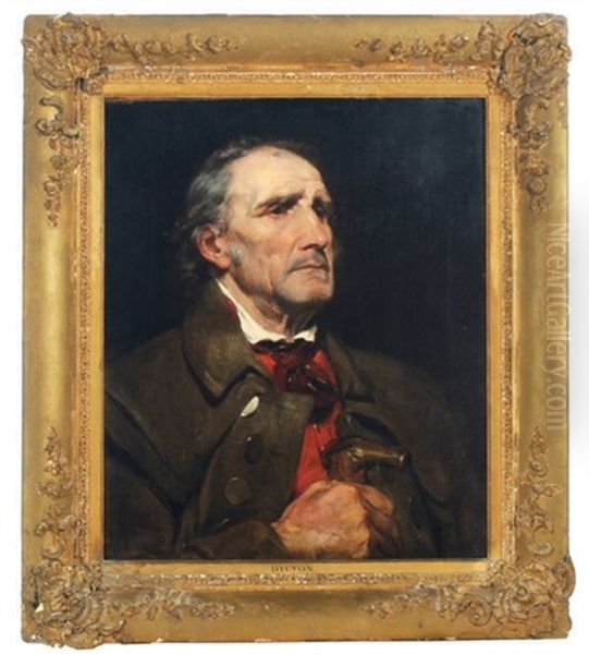 Portrait Of An Elderly Man Holding A Cane - view 1
