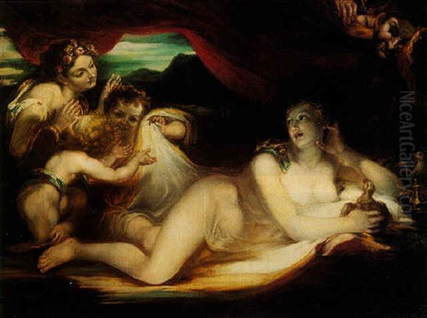 Venus With Her Hand Maidens, Satyr Peeping In - view 1