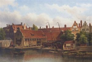 Shipyard 'het Jagt' On The Lijnbaansgracht, Amsterdam