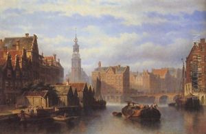 A View Of The Amstel River Near The Muntorren, Amsterdam
