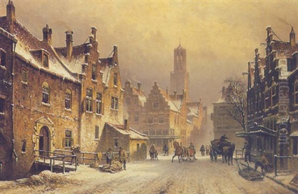 A Wintry Townscene, Utrecht - view 1