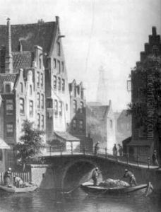 Langebrugsteeg Met Het Huis Aan De Drie Grachten