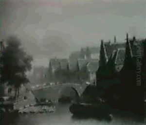 Amsterdam Canal Scene by Eduard Alexander Hilverdink