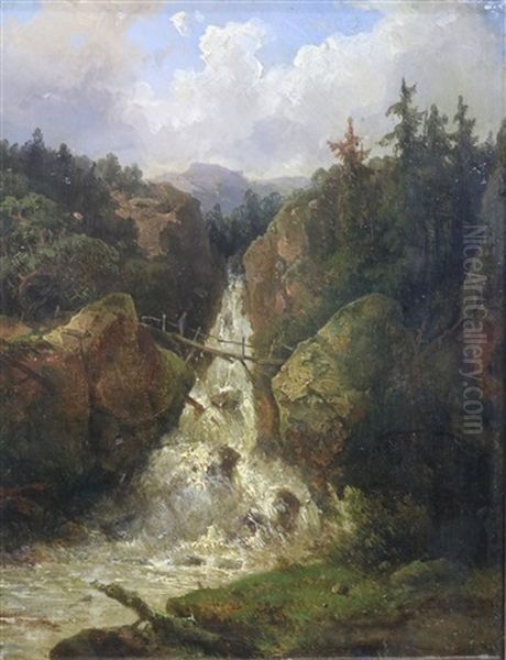 Een Rotsachtig Landschap Met Waterval - view 1
