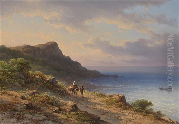Mediterrane Landschaft Mit Figurlicher Staffage - view 1
