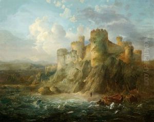 Ships On A Beach By A Castle On A Rock Ships On A Beach By A Castle On A Rock