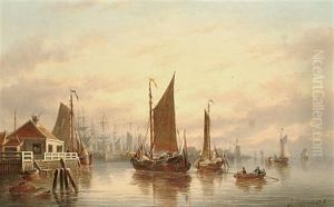 Port Scene At Sunset