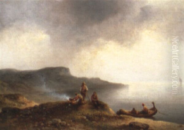 Camp Fire On The Cliff's Edge - view 1
