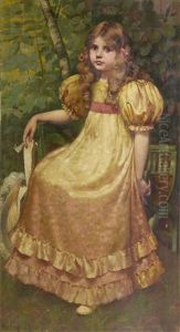 Portrait Of A Girl In A Yellow Dress by Richard George Hinchcliffe