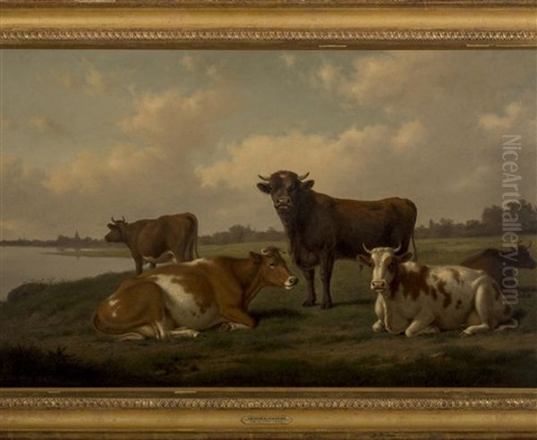 Cows By A Stream - view 1