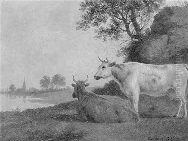 Cows Resting In Landscape - view 1