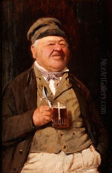 Gut Genahrter Mann Mit Bierglas - view 1