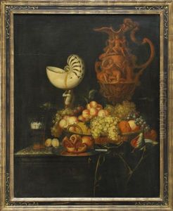 Stilleben Med Nautilus Och Skulpterad Vas by Johannes Georg Hinz