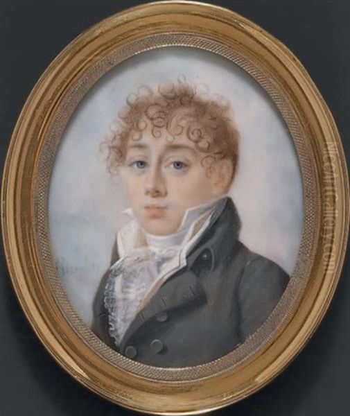 Portrait D'un Jeune Homme En Habit Gris Clair, Chemise Plissee De Voile Et Cravate Blanches, En Buste De Trois-quarts Vers La Gauche - view 1
