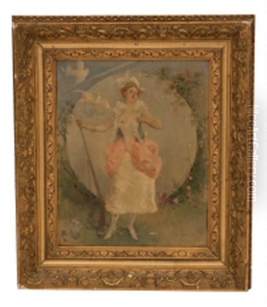 Elegante Au Fusil Et Tourterelles - view 1