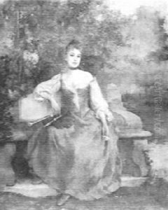 Woman In A Garden by Marie Felix Hippolyte-Lucas