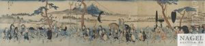 Yodo Gyoretsu Dochu No Zu (prozession Kleiner Kinder) (pentaptych) by Utagawa or Ando Hiroshige
