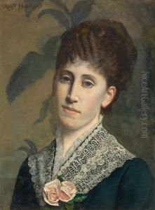 Portrait Of A Young Lady by Alphonse Hirsch