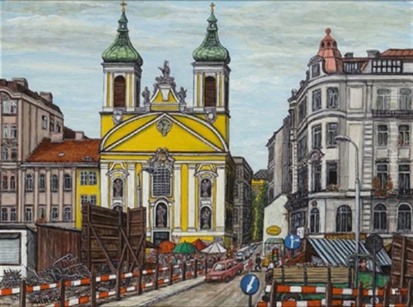 Rochuskirche Mit U-bahn Baustelle - view 1