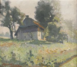 Landschaft Mit Bauernhof by Max Hirschenauer