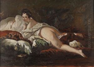 Doppelbild "odaliske" (after Francois Boucher) by Max Hirschenauer