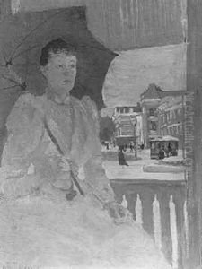 Lady With Parasol by Anton Hirschig