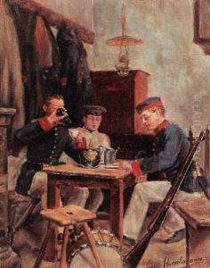 Soldiers Having A Drink by Sophie Wilhelmina Hirschmann