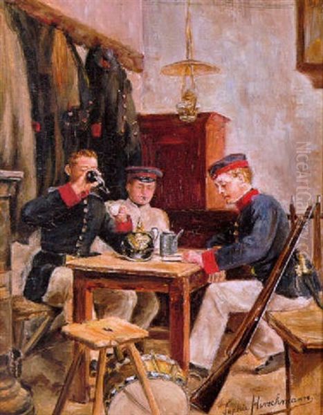 Soldaten Rond Een Tafel - view 1