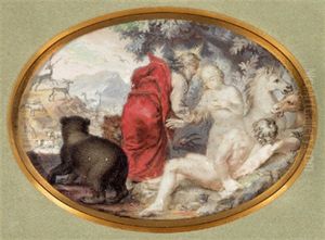 Die Erschaffung Der Eva by Augustin Hirschvogel