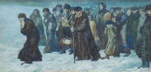 Leaving The Shtetl by Shmuel Hirszenberg