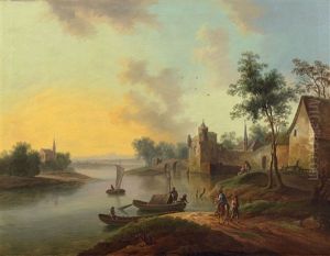 Barocke Wehranlage In Breisach Im Goldenen Abendlicht by Friedrich Wilhelm Hirt