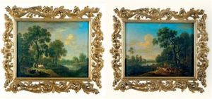 Scene Pastorale (+ Similar; Pair) by Friedrich Wilhelm Hirt
